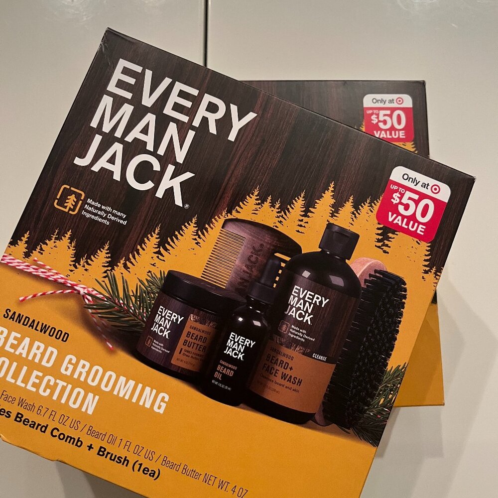 Every Man Jack Sandalwood Beard Grooming Sets (TWO Sets) (new)‎ h/x